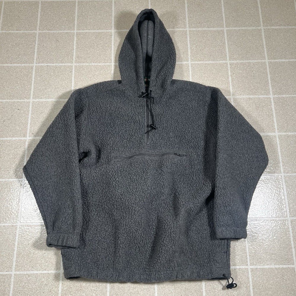 Vintage J Crew Hooded Quarter Zip Sherpa Hoodie Size Small 90s Y2K Cozy